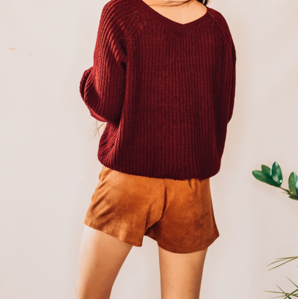 WINE V-NECK SWEATER - Picture 4 of 4